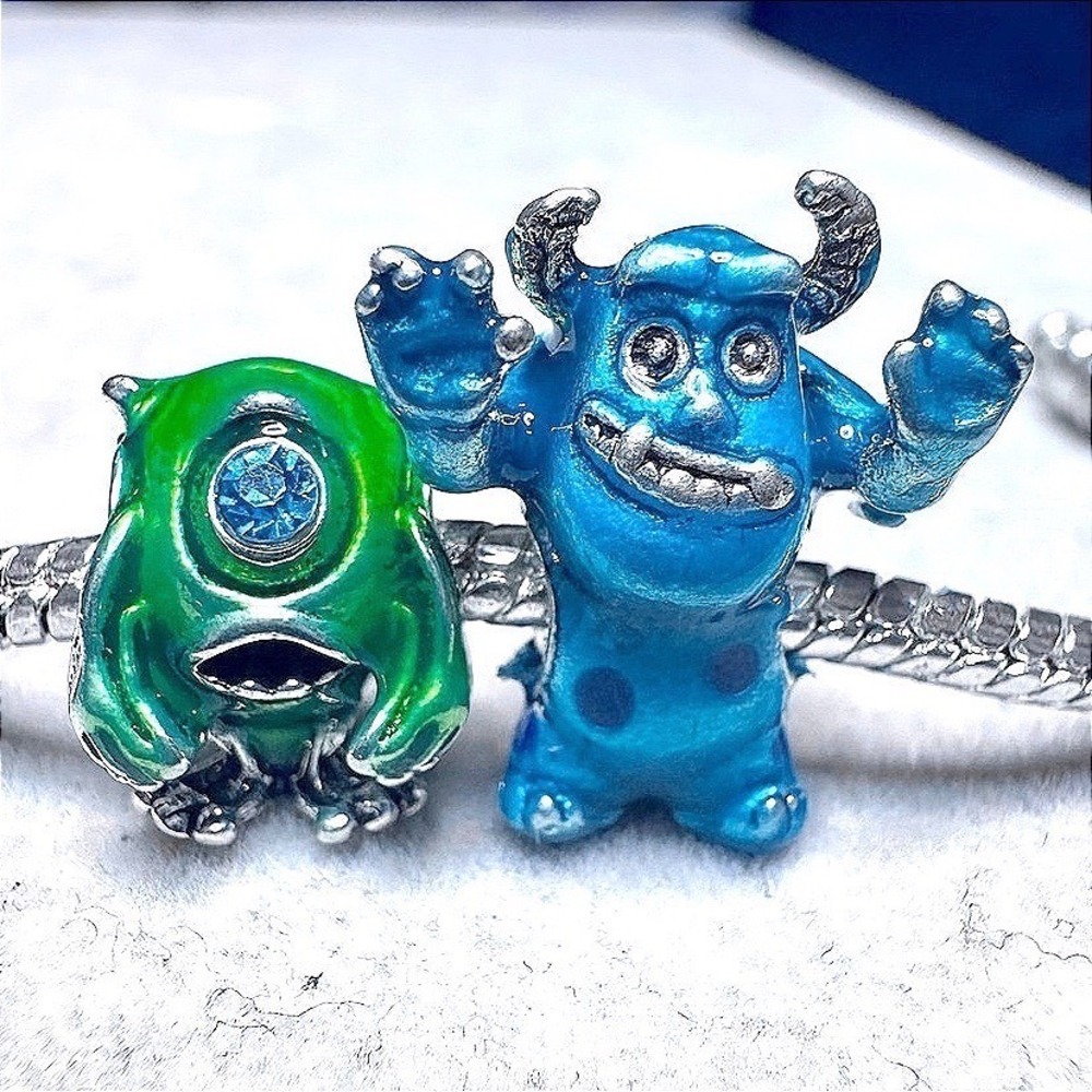 Monsters Inc Sulley Mike Wazowski European Charm Bead fits PANDORA